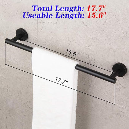 GERZWY Bathroom Towel Bar 18" Stainless Steel Towel Bar Matte Black Contemporary Style Wall Mount for Bath Kitchen AG1101C45-BK
