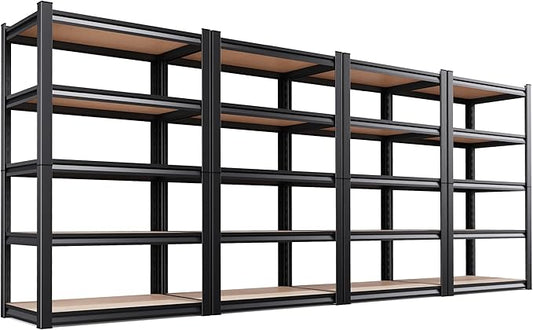 Set of 4 71"H-35"W Garage Shelving-2050LBS 5 Tier Storage Shelves,Adjustable Heavy Duty Metal Shelving Unit and Storage Large Rack,Utility Steel Shelf For Shop Warehouse Industrial Pantry Basement