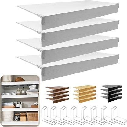 Wire Shelf Cover, Wire Rack Covers for Pantry,4 Pcs PVC Wood-Look Faux Wood Shelf Liners,26x12 Inch,0.24inch Thick for Home and Kitchen Organization