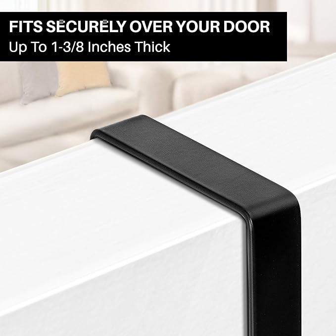 LYNK Professional® Home™ Over Door Hooks Rack - 18 Hook Over Door Hanger - Over Door Towel Rack - Hanging Towels or Clothes - Bathroom, Bedroom or Laundry Room - Lifetime Ltd. Warranty - Black