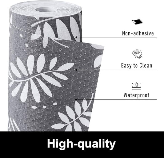 Cooyes Shelf and Drawer Liners for Kitchen Cabinets, Non Adhesive Cabinet Liner, EVA Waterproof Durable Non-Slip Drawer Mats for Shelves, Refrigerator, Storage, Desks（11.8" W x 118" L）