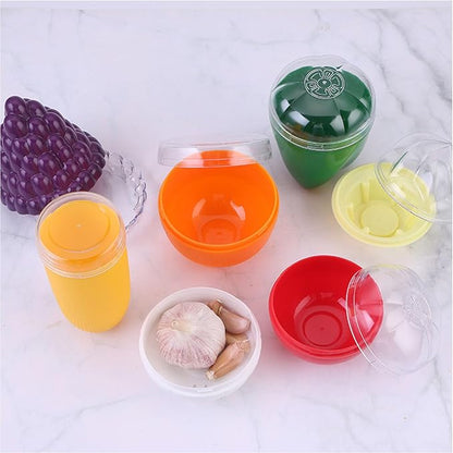 Tiydiygo Fresh Food Savers Avocado Lemon Tomatoes Pepper Onion Garlic Shape Crisper Containers,Vegetable Fruits Storage Keeper Sealing Box Bowls for Refrigerators (Clear(9PCS)TG1122281209 One Size