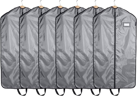 Covermates Keepsakes Garment Bag Set - Premium Polyester - Full Length Zipper - ID Window - Carrying Handles - Closet Storage, Grey