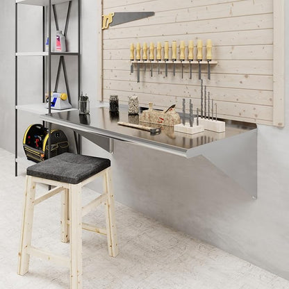 AmGood 48" Long X 24" Deep Stainless Steel Wall Shelf | NSF Certified | Appliance & Equipment Metal Shelving | Kitchen, Restaurant, Garage, Laundry, Utility Room