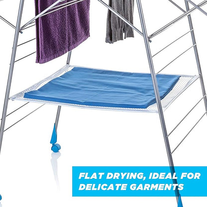 Minky Homecare Multi Dryer - Clothes Drying Rack with 82 Feet of Rack Space – Folding Indoor Laundry Air Dryer (Silver)
