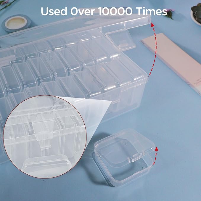 30Pack Bead Organizer Box With Hinged Lid - Clear Bead Storage Containers for Organizing DIY Jewelry Craft and Bracelet Making - Mini Plastic Bead Box (30Pack 2.15 X 2.15 X 0.8inch)