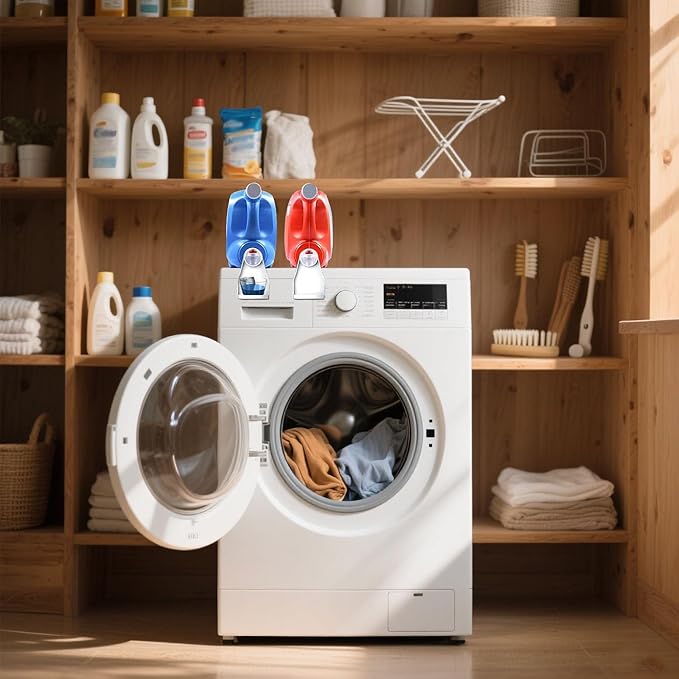 Laundry Detergent Cup Holder, Detergent Drip Catcher, Fabric Softener Liquid Tray Dispenser Organizer Drip Catcher, Laundry Accessories, Keep Laundry Room Tidy (2 Pack)