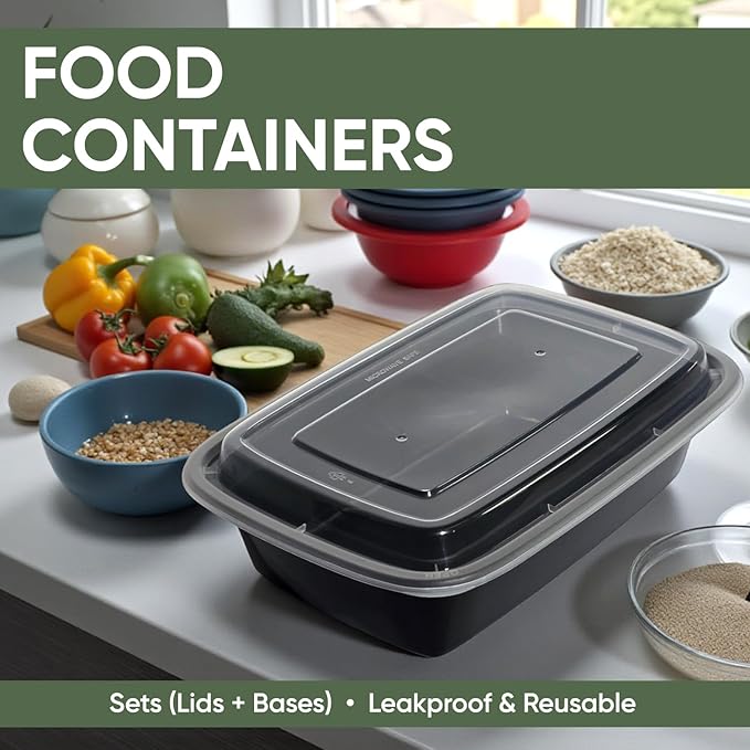 16 oz 50 Pack Meal Prep Containers BPA Free Leakproof Stackable Food Storage Containers with Lids, Microwave & Dishwasher Freezer Safe Reusable To Go Containers Bento Box Style Take Out Clear Plastic