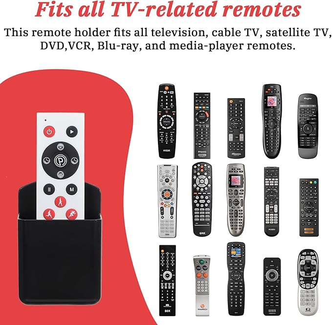 6 Pcs Remote Control Holder Wall Mount, TV Remote Controller Holder - Self Adhesive Marker Holder Wall Mount Pen Holder Storage Organizer for Home Office School