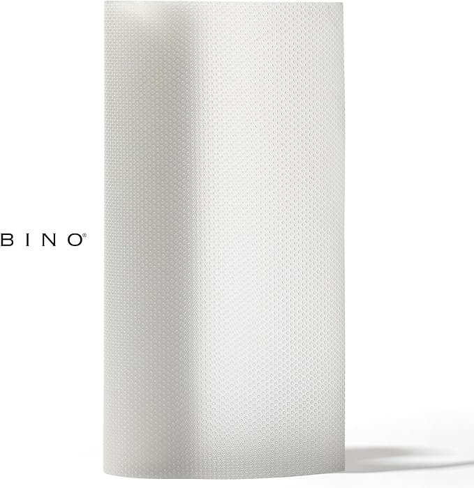 BINO | Non Adhesive Shelf Liner Roll - Dotted Clear, Non Slip Drawer and Shelf Liner for Kitchen Cabinets