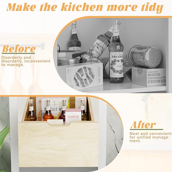 Pull Out Cabinet Organizer, Slide Out Wood Drawer, Pull Out Drawers for Cabinets, 8" High Pull Out Shelf for Kitchen Cabinet Pantry, 16½" W×21" D