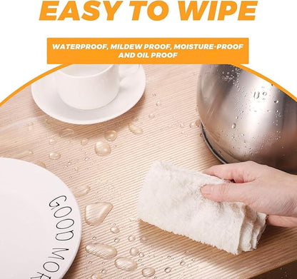 Glotoch Non Adhesive Shelf Liners for Kitchen Cabinets Clear 12"X60",Waterproof and Durable Drawer Liners,Fridge Table Place Mats for Cupboard, Cabinet.
