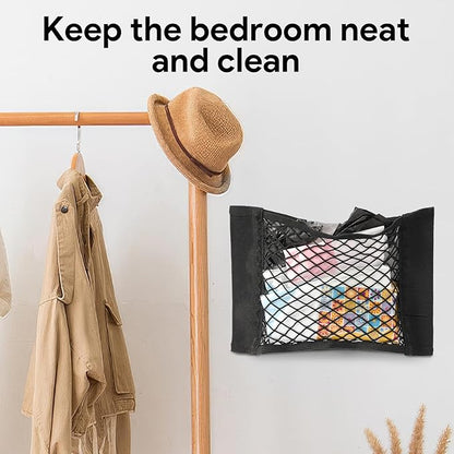 2Pcs Plastic Bag Holder, Grocery Bag Holder Organizer Dispenser, Mesh Storage Net, Trash Bag, Garbage Bag, Shopping Bag Under Sink Cargo Organizers and Wall Mounted