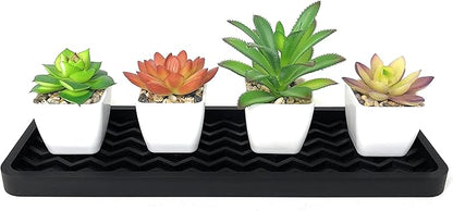 Happitasa Silicone Kitchen Sink Organizer Tray, Sponge Holder and Countertop Protector | Bathroom and Kitchen Soap Dish and Dispenser Tray (Mocha, 12" x 4", 9.2 Ounces, Zigzag)