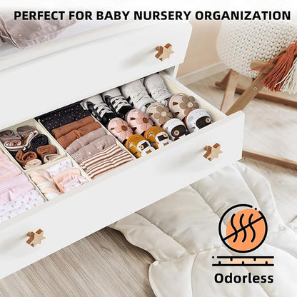 Criusia Drawer Organizer Clothes 12 Pack -Dresser Organizer Bins for Closet Bedroom -Baby Clothes Organizers and Storage for Nursery Organization -Drawer Organizer Divider for Sock Underwear Bra Shoes