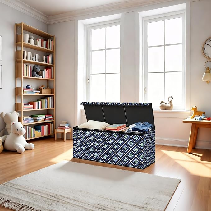 HOMEMARVEL Large Toy Chest, Big Toy Box, Extra Large Toy Box for Boys & Girls, Collapsible Sturdy Chest Storage Organizer with Removable Lids for Playroom, Bedroom, Nursery, Closet