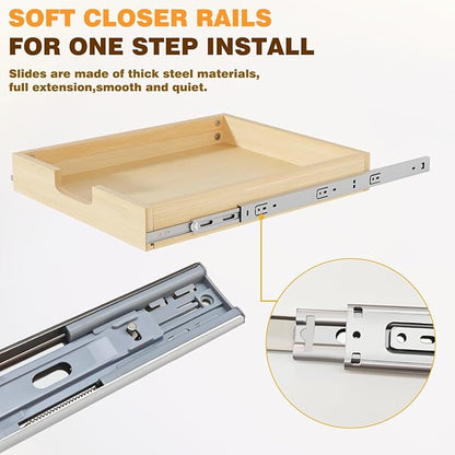 Pullout Cabinet Organizer, 32''W×21''D×3''H Slide Out Shelves for Kitchen Cabinets, Pull out Drawers for Kitchen Cabinets, Pantry, Bathroom, & Storage Organization