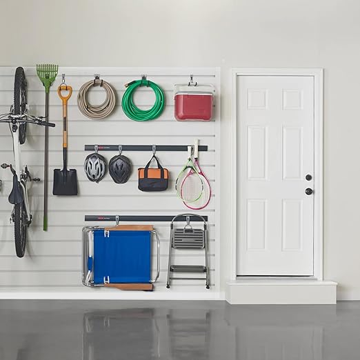4x4FT Slat Wall Paneling Slatwalls Panel Wall Heavy Duty Industrial PVC Panels Garage Storage System for Easy Install Garage Organization Sturdy Walls Slats for Home & Bike Rack Storage
