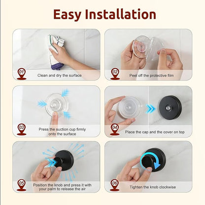 4 Packs Suction Cup Hooks for Shower, Heavy-Duty Wreath Hangers for Front Door, No Drill Glass Door Shower Suction Hooks No Damage for Walls Bathroom Kitchen Window Mirror Tile Towel Coat Robe Loofah