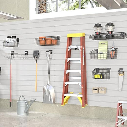 8x4FT Slat Wall Paneling Slatwalls Panel Wall Heavy Duty Industrial PVC Panels Garage Storage System for Easy Install Garage Organization Sturdy Walls Slats for Home & Bike Rack Storage