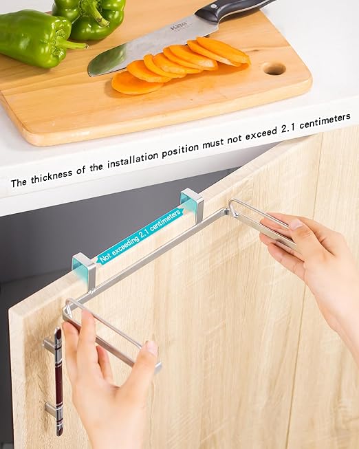 YQh Garbage Bag Holder Stainless Steel for Kitchen Cabinet Doors and Walls (Open-top Style)