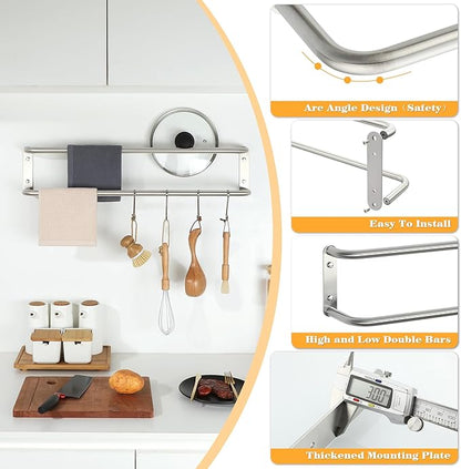Alise Double Towel Bar,28 Inch Towel Racks for Bathroom, SUS304 Stainless Steel Towel Bar for Bathroom Wall,Quick Drying Bathroom Towel Holder Bath Towel Hanger,Brushed Nickel