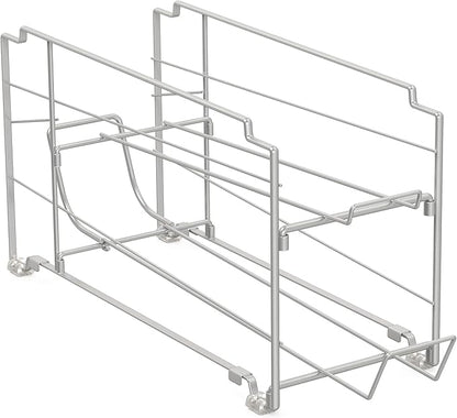 Simple Houseware Stackable Front Loading Beverage Can Dispenser Rack, Silver - 2 Pack