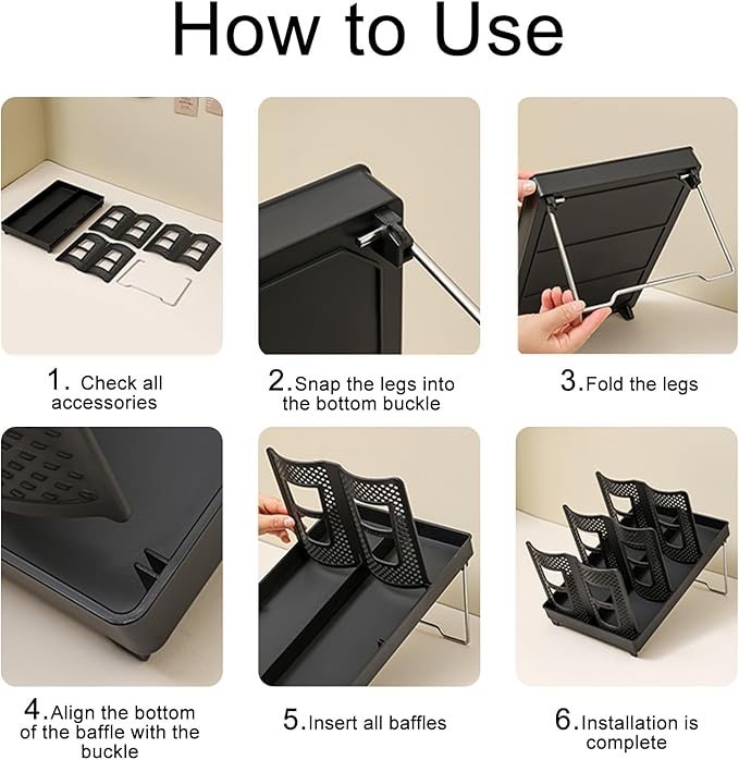 Coffee Cup Holder, Plastic Cup Holder 6 Slots, Suitable for Countertop Coffee Station, Bar, Restaurant, Breakroom Home