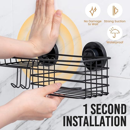 LEVERLOC Shower Caddy, Grey, Suction Cup, One Second Installation, Bionic Octopus Tentacle Design, Weatherproof, Waterproof, Oil-Proof, Anti-Aging, 12" L x 5" W x 4.7" H