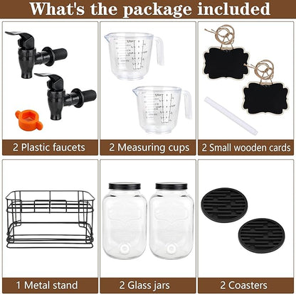 2 set 1 Gallon Laundry Detergent Dispenser with Stand, laundry organization and storage,Liquid Laundry Detergent Dispenser for Laundry Room