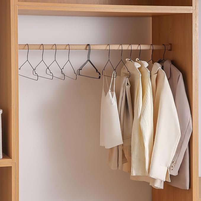 17.7" Strong Metal Wire Clothes Hangers, Coat Hanger Rack, Standard Suit Hangers, Metal Shirt Dress Hanger, 30 Pack, Black