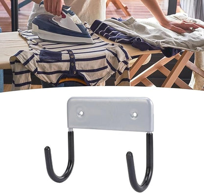 Ironing Board Hanger, Iron Wall Mount Holder for Laundry Rooms,Wall Mounted Iron Board Hook for Laundry Room Organization (Silver Gray)