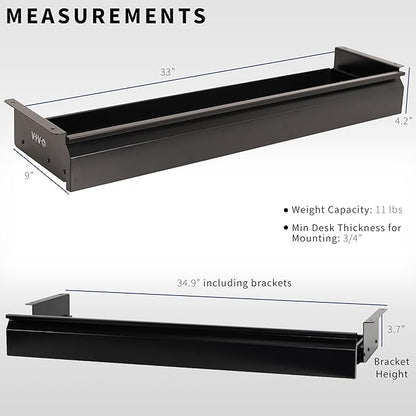 VIVO 33 inch Under Desk Slide Out Drawer without Shell, Home Office Storage Organizer, Black, DESK-AC03A-33B
