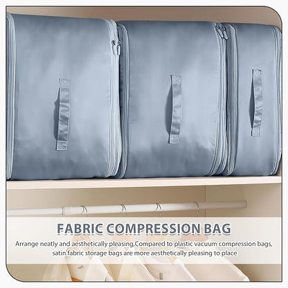 Ultra Space Saving Self Compression Organizer,Storage Bags,Heavy Duty Moving Bags,Storage Tote for Space Saving, Self Compression Moving Organizer Bags for Comforters,Clothes (Blue, XL (54*42*60CM)