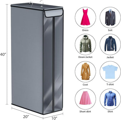 Univivi Garment Bags for Hanging Clothes 40", Hanging Garment Bags for Closet Storage with Large Clear Window, Garment Storage Bags for Suits, Coats, Dresses, 1 Pack