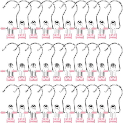 Boot Hangers for Closet, Hanging Clips Laundry Hooks Clothes Pins Closet Hanger Organizer Clamps Socks Towel Clips Heavy Duty Clothespins Bulk Hanger Clips for Closet Travel Pants Socks Handbags