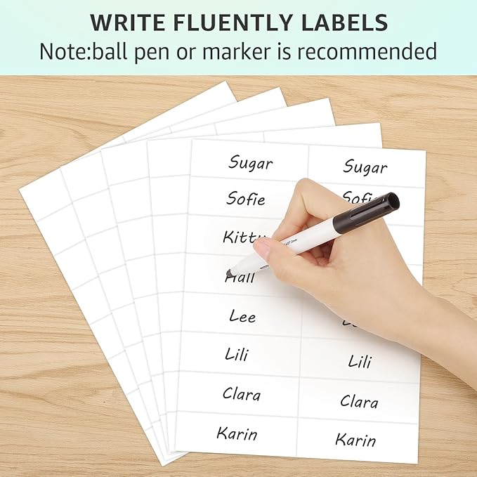 MaxGear 800PCS Removable Labels, 1”x3” Labels for Home Packing Box and Storage Bins, Water/Oil/Tear Resistants No Residue, Matte White Paper Sheets, Permanent Strong Adhesive, Dries Quickly