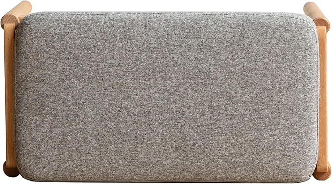23.62" Solid Wood Entryway Shoe Rack Bench with Cushion, Mid-Century Modern Shoe Storage Bench for Hallway, No Assembly Shoe Organizer for Living Room, Bedroom, Mudroom,Front Door (Gray)