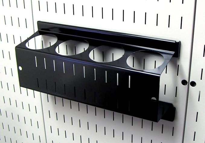 Wall Control Pegboard Spray Can Holder Bracket and Aerosol Can Organizer Pegboard and Slotted Tool Board - Black