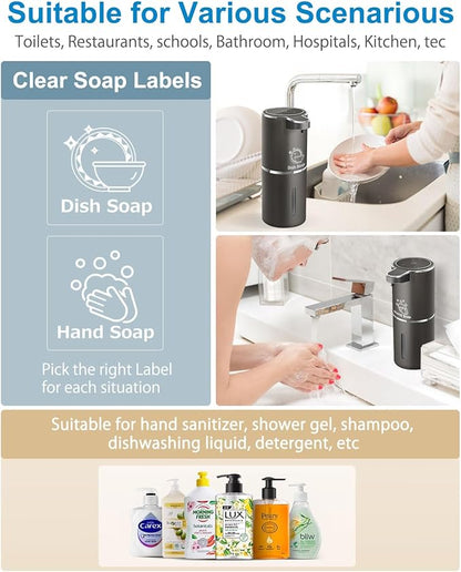Gotofine Automatic Liquid Soap Dispenser,4-Level Adjustable, Wall Mount,USB Rechargeable,12.8oz/ 380ml,Touchless Hand & Dish Soap Dispenser for Bathroom, Kitchen,Hotel, Restaurant