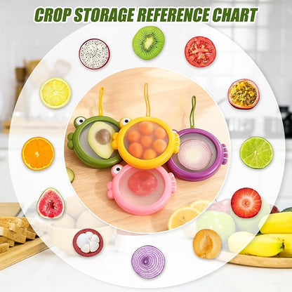 Set of 4 Fish-Shaped Fresh Food Containers, Fresh Pod, Reusable Silicone Storage Pods for Avocado, Onions, Lemon, Tomatoes, Garlic – Anti-Oxidation for Fridge, Send Goods from Local Warehouse