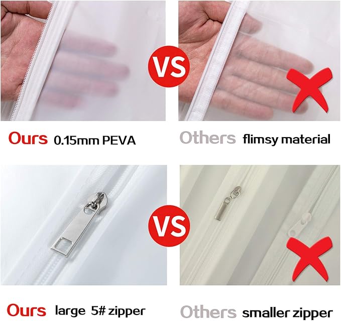 dust proof garment bags - set of 6 pcs 40 inch hanging clothing storage bags and cedar balls,for jacket, shirt, sweater, suit