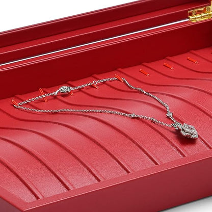 Oirlv Luxury Leather Necklace Bracelet Organizer Tray with Acrylic Lid Jewelry Display Case Drawer Insert Jewelry Organizer for women