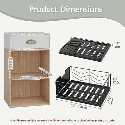 NETEL Pull Out Cabinet Organizer, 2 Pack No Drill Slide Out Drawers for Kitchen Cabinets, Metal Pantry Pull Out Shelves, Kitchen Cabinet Organizer, Pull Out Home Organizers, 11.8" W X 15.7" D X 6.9" H