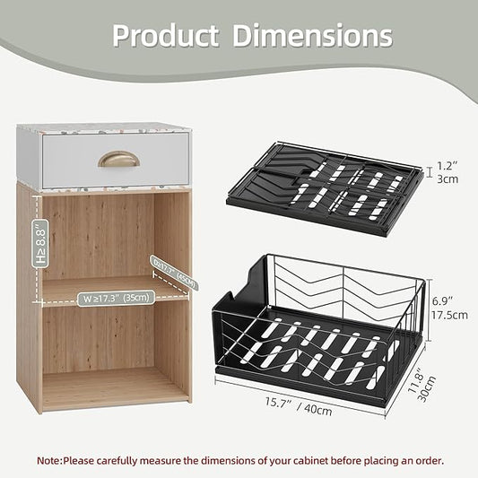 NETEL Pull Out Cabinet Organizer, 2 Pack No Drill Slide Out Drawers for Kitchen Cabinets, Metal Pantry Pull Out Shelves, Kitchen Cabinet Organizer, Pull Out Home Organizers, 11.8" W X 15.7" D X 6.9" H
