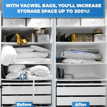 5-Pack XXL- Jumbo Space Vacuum Storage Bags for Clothing Storage - Vacuum Space Bags for Comforters, Blankets and Clothes - 5x XXL Size (47x35in)