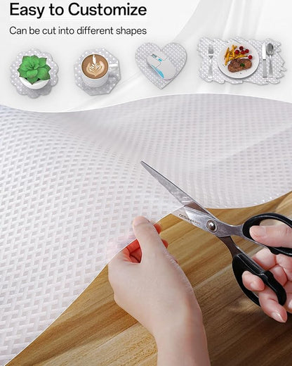 Shelf and Drawer Liner for Kitchen Cabinet, Non-Adhesive 18in x 240in Waterproof Contact Paper Refrigerator Liners Thickened Durable EVA Material Non Slip Mat for Dresser Cupboard Pantry Protector
