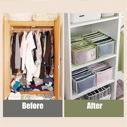 TIGARI Wardrobe Clothes Organizer, Closet Organizer Foldable Drawer Organizer for Clothing, Drawer Dividers for Clothes, Closet Storage for Trousers, Shirts, Jeans, T-Shirt, Bra, Underwear, Socks