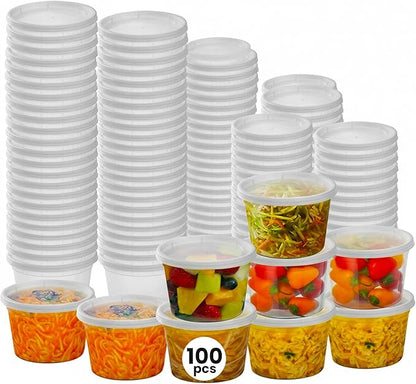 SQUATZ 16 oz Microwavable Soup Containers with Lids – Leak-Proof, Stackable, Freezer & Microwave Safe, BPA-Free Food Storage, Reusable, Clear Plastic, Ideal for Soups, Sauces, Baby Food & Leftovers