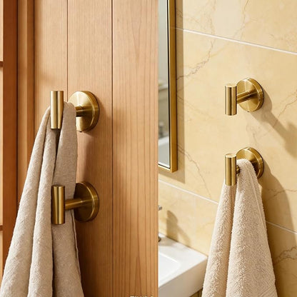 5Pcs Brushed Gold Bathroom Hardware Towel Bar Accessories Set 23.6 Inch SUS304 Stainless Steel Bath Towel Racks with Toilet Paper Holder Shelf for Bathroom Kitchen Wall Mounted, Middle Removable